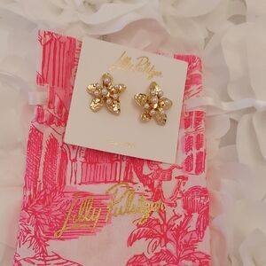Lilly Pulitzer Gold Floral Earrings